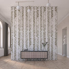 Brush Stroke Chevron Wallpaper : Olive Dash Pattern Mural - View 5