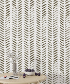 Brush Stroke Chevron Wallpaper : Olive Dash Pattern Mural - View 6