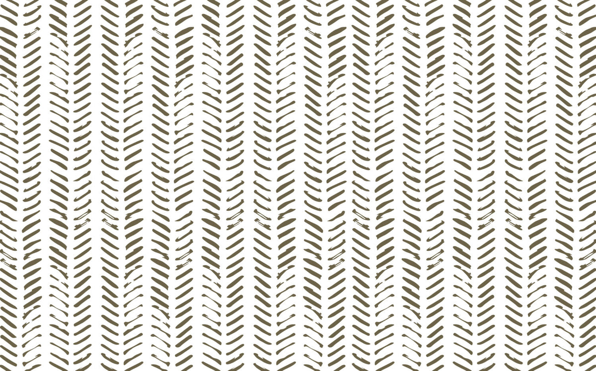 Brush Stroke Chevron Wallpaper : Olive Dash Pattern Mural - View 2