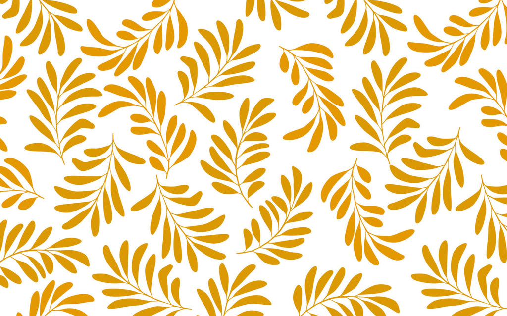 Mustard Leaf Wallpaper : Bold Golden Foliage Mural - View 2