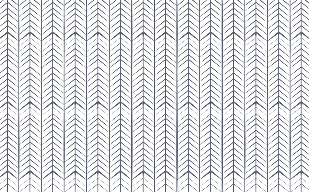 Navy Herringbone Wallpaper : Hand Drawn Chevron Lines Mural - View 2