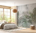 Sage Fan Palm Wallpaper : Soft Tropical Leaves Mural