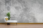 Grey Statue Face Wallpaper : Concrete Classical Sculpture Mural - View 5