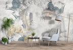 Statue And Roses Wallpaper : Classical Bust Collage Mural