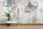 Statue And Roses Wallpaper : Classical Bust Collage Mural - View 3