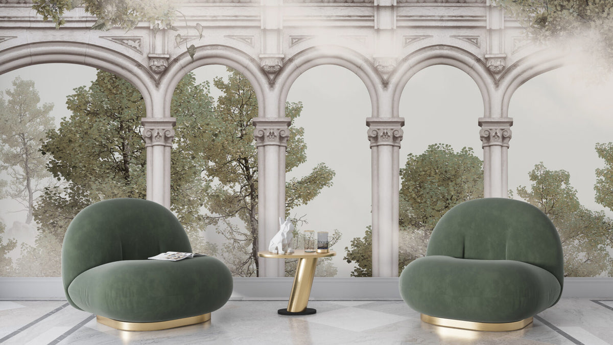 Palace Arch Forest View Wallpaper : Classical Columns Mural - View 4