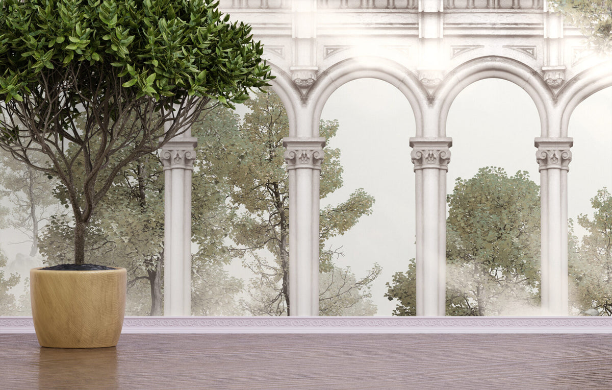 Palace Arch Forest View Wallpaper : Classical Columns Mural - View 5