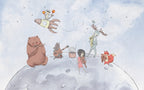 Moon Band Animals Wallpaper : Musical Kids Storybook Mural - View 2