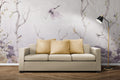Pale Lilac Stork Wallpaper : Soft Bare Branch Mural