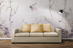 Pale Lilac Stork Wallpaper : Soft Bare Branch Mural