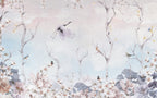 Blue Stork Branch Wallpaper : Pastel Flying Crane Mural - View 2