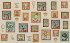 Animal Portrait Gallery Wallpaper : Framed Dapper Animals Mural - View 2