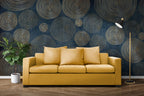 Navy Gold Circles Wallpaper : Concentric Ring Geometric Mural - View 4