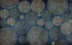 Navy Gold Circles Wallpaper : Concentric Ring Geometric Mural - View 2