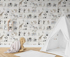 Parade Animals Wallpaper : Beige Circus Shelves Kids Mural - View 5