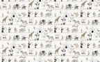 Parade Animals Wallpaper : Beige Circus Shelves Kids Mural - View 2