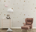 Gold Star Wallpaper : Scattered Stars Nursery Mural