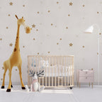 Gold Star Wallpaper : Scattered Stars Nursery Mural - View 5