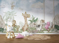 Watercolor Safari Babies Wallpaper : Giraffe And Friends Mural