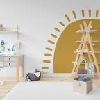 Mustard Sun Wallpaper : Boho Half Sun Kids Mural - View 4