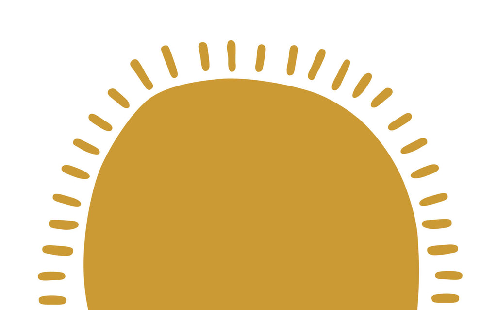 Mustard Sun Wallpaper : Boho Half Sun Kids Mural - View 2