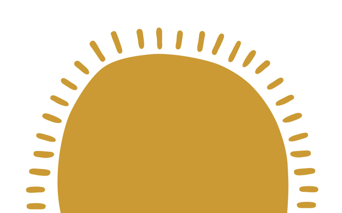 Mustard Sun Wallpaper : Boho Half Sun Kids Mural - View 2