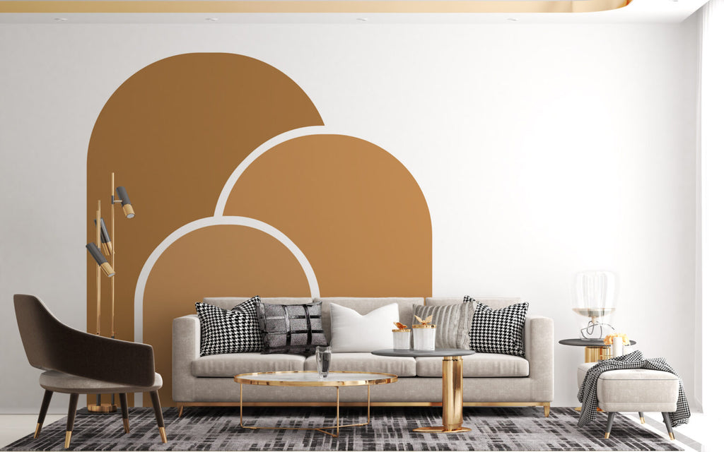 Terracotta Arch Wallpaper : Boho Geometric Arches Mural - View 3