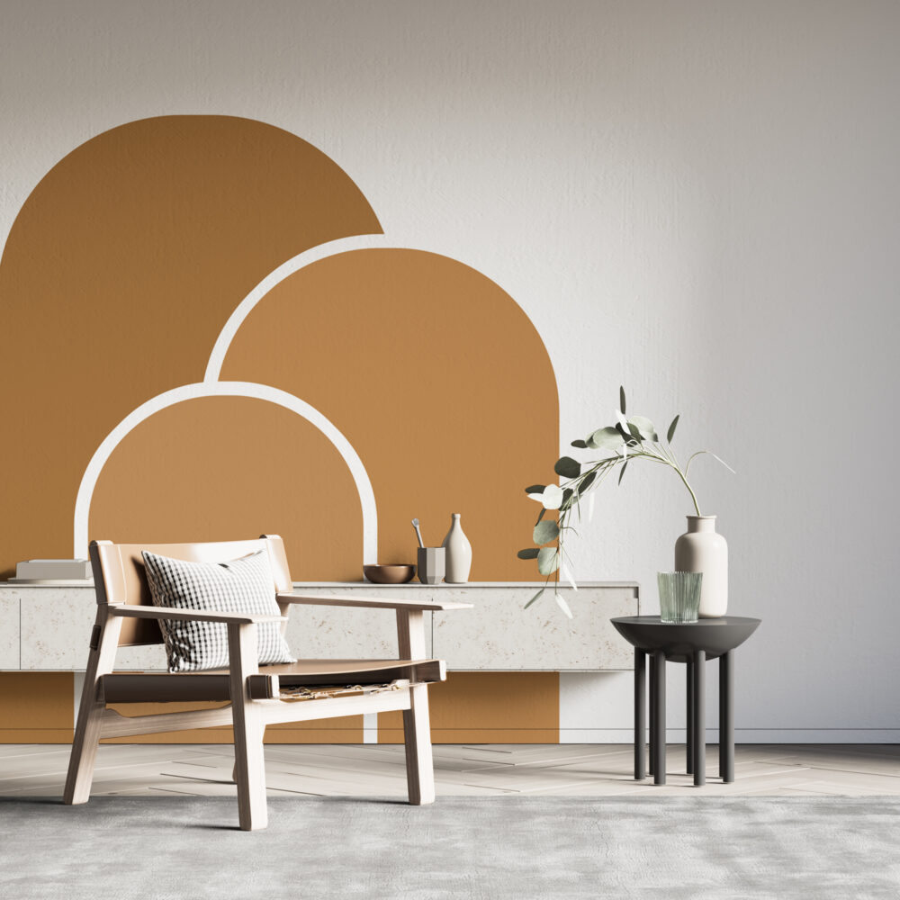 Terracotta Arch Wallpaper : Boho Geometric Arches Mural - View 4