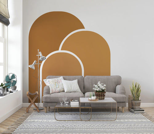 Terracotta Arch Wallpaper : Boho Geometric Arches Mural