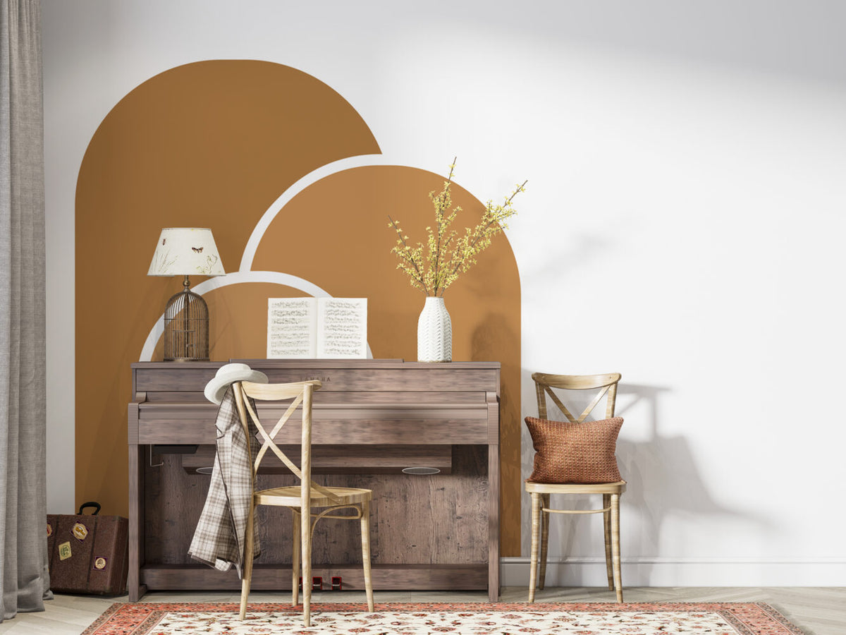 Terracotta Arch Wallpaper : Boho Geometric Arches Mural - View 5
