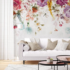 Floral Border Wallpaper : Colorful Roses And Blossoms Mural - View 4