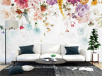 Floral Border Wallpaper : Colorful Roses And Blossoms Mural - View 5