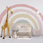 Pastel Rainbow Arch Wallpaper : Soft Painted Rainbow Kids Mural - View 5