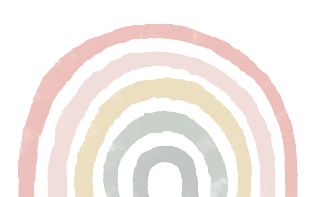 Pastel Rainbow Arch Wallpaper : Soft Painted Rainbow Kids Mural - View 2