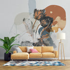 Abstract Dark Flower Wallpaper : Blush Shapes Art Mural