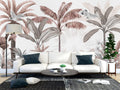 Blush Banana Tree Wallpaper : Pink Tropical Forest Mural