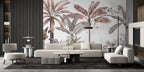 Blush Banana Tree Wallpaper : Pink Tropical Forest Mural - View 6