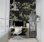 Black Jungle Animals Wallpaper : Tiger And Leopard Mural - View 4