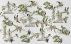 White Jungle Animals Wallpaper : Leopard And Monkey Mural - View 2
