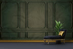 Olive Panel Molding Wallpaper : Tonal Palm Leaf Mural - View 3