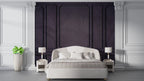 Plum Panel Molding Wallpaper : Tonal Palm Leaf Mural - View 6