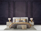 Plum Panel Molding Wallpaper : Tonal Palm Leaf Mural - View 4