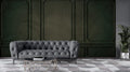 Olive Panel Molding Wallpaper : Tonal Palm Leaf Mural
