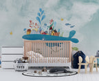 Whale Village Wallpaper : Colorful Houses On A Whale Mural - View 6