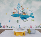Whale Village Wallpaper : Colorful Houses On A Whale Mural
