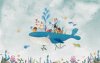 Whale Village Wallpaper : Colorful Houses On A Whale Mural - View 2