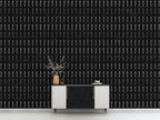 Black Dash Line Wallpaper : White Stroke Pattern Mural - View 4