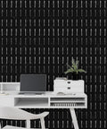 Black Dash Line Wallpaper : White Stroke Pattern Mural