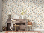 Wildflower Sprig Wallpaper : Cream Meadow Floral Mural - View 5