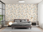 Wildflower Sprig Wallpaper : Cream Meadow Floral Mural - View 3